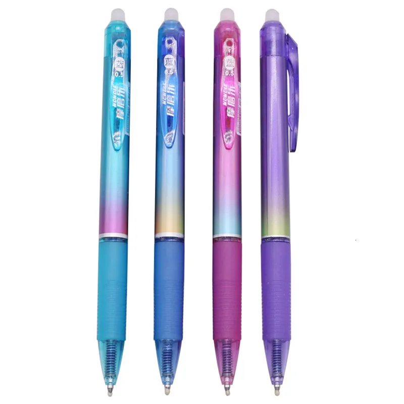 Pareppoint Pens 4 PCS قسمة قلم قابلة للمحواة Press The Magic Erasable Pen 0.5mm Bullet Tip Office Office Writing Hight Pen School Stationery 230825