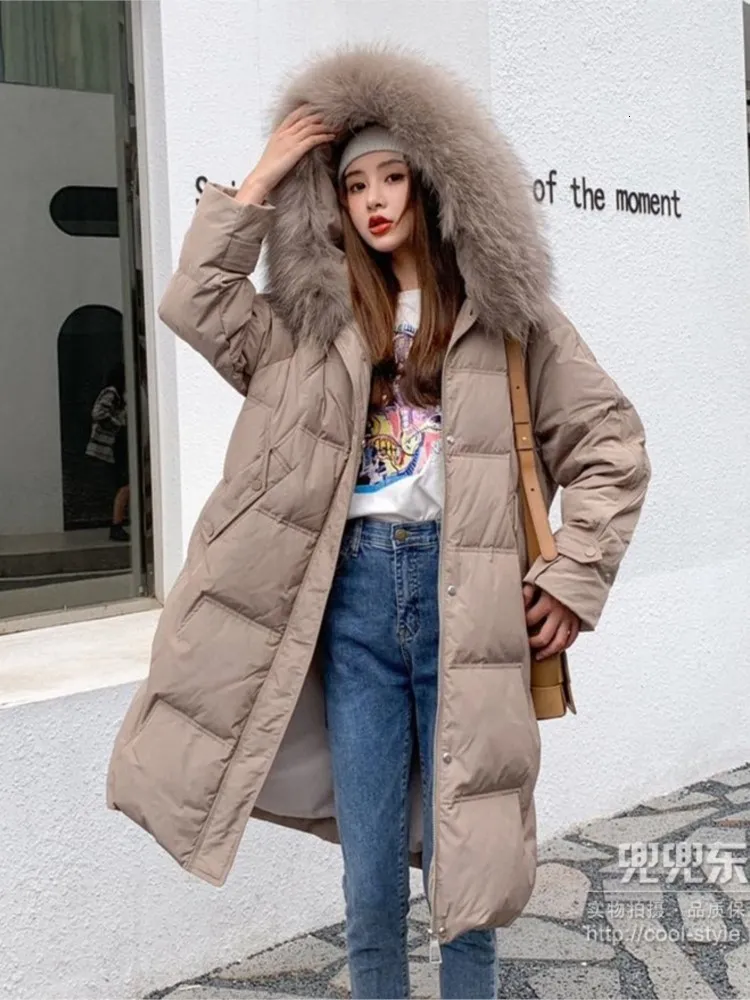 Giacche Da Donna Luck A Winter Addensare Ladies Down Donna Elegante Collo Di Pelliccia Cappotti Lunghi Coreano 90 White Duck Parka Con Cappuccio 230826 Da 63 06 DHgate