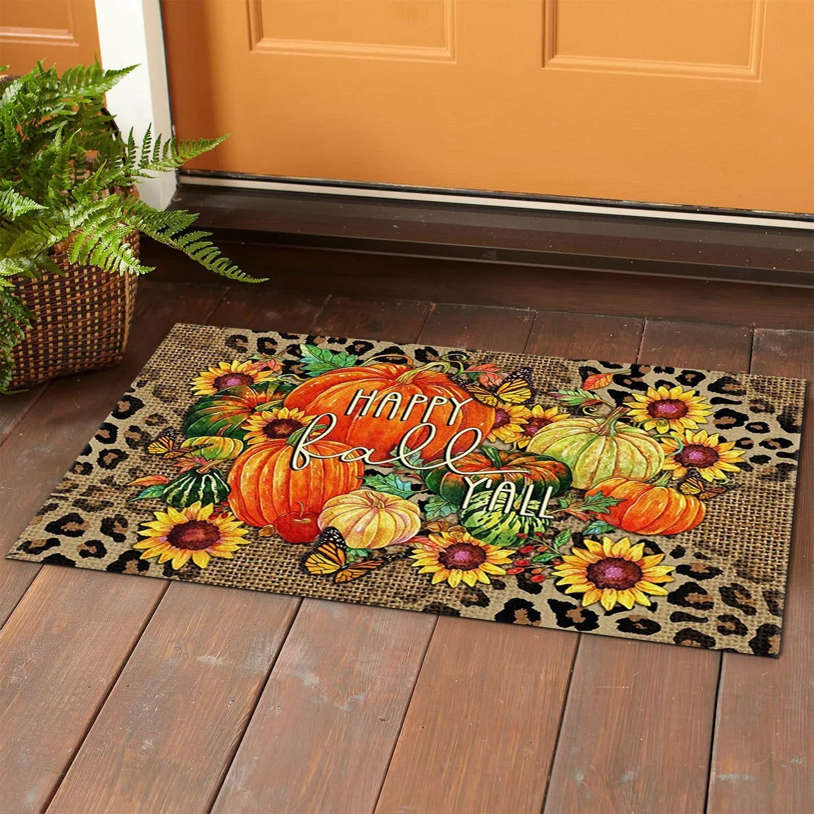 Carpet Thanksgiving Day Decorative Door Mat Bathroom Living Room Welcome Floor Soft Throw Blankets for Women 230825