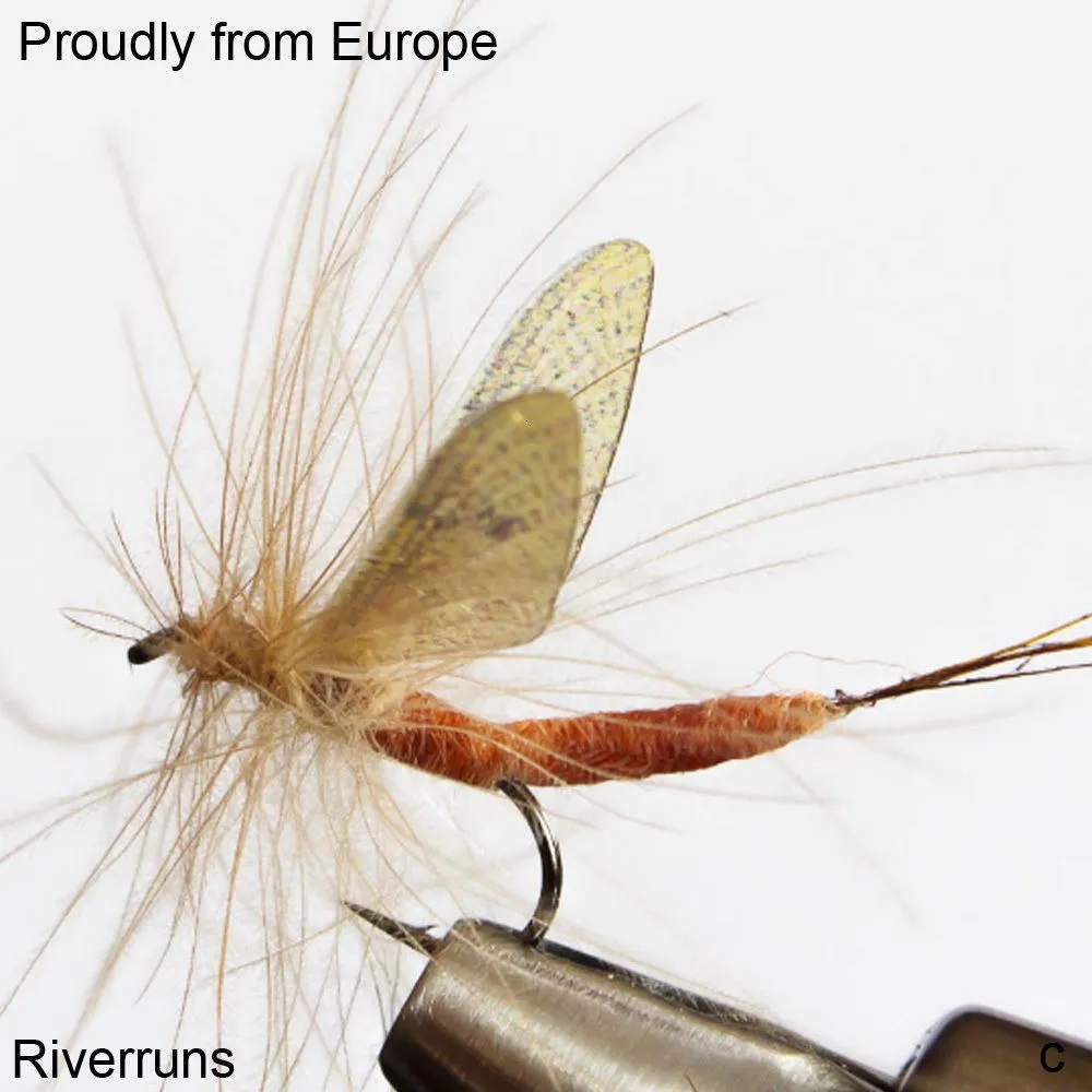 Betar lockar riverruns kvalitet realistiska flugor mayfly torra färger öring uv super robust 230825