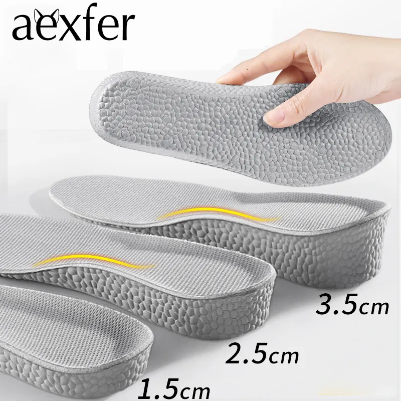 Pièces de chaussures Accessoires 2pcs rehaussement semelle intérieure invisible unisexe femmes rehaussent les coussinets d'insertion EVA levage talon soutien de la voûte plantaire plus grand 230826