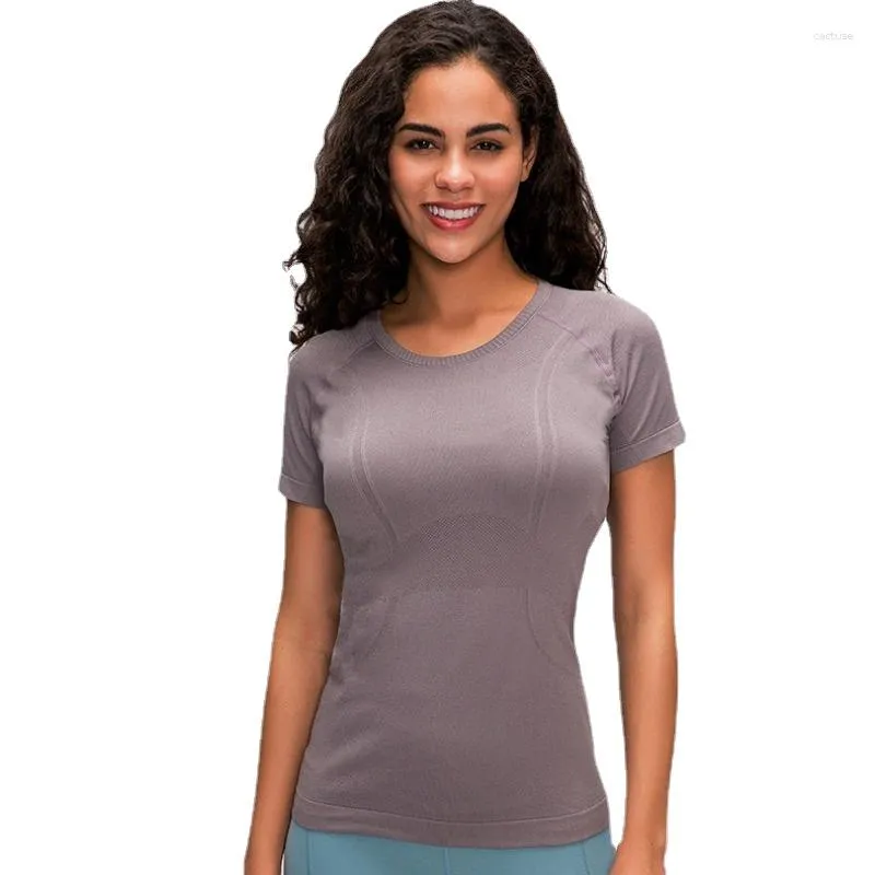 Camicie attive Abbigliamento da yoga Top da corsa Manica corta T-shirt sportiva sottile da donna Fitness attillata estiva