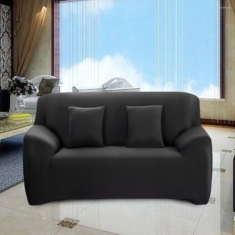 Chair Covers Stretch Sofa Slipcover Anti Couch Cover Washable Furniture Protector For Armchair Loveseat 185x145cm ( Black )