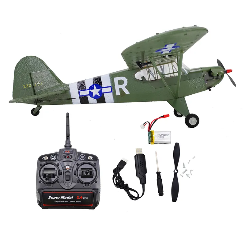 Avion électrique RC 116 FX9703 Kubingke, télécommande de la seconde guerre mondiale, modèle J3, sans balais, quatre voies, Six axes, jouet 3D à ailes fixes, 230825