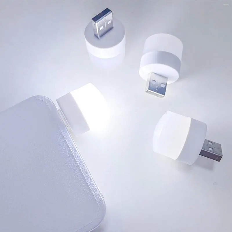 Luci notturne Luce USB Spina portatile Mini Lampada a LED 5V Protezione per gli occhi da scrivania Lettura per notebook portatile per PC Power Bank