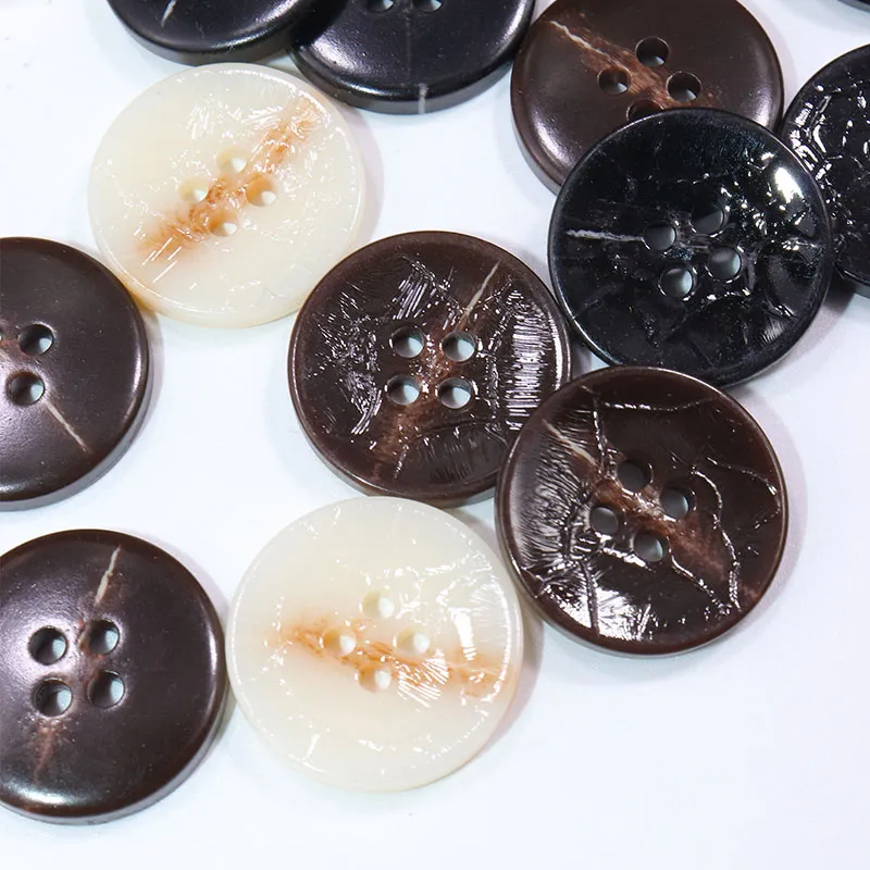 White, black, color, large round edge resin buttons, suit, sweater, coat, button accessories, two eye bread buttons, wide edge, white lining, windbreaker button accessories