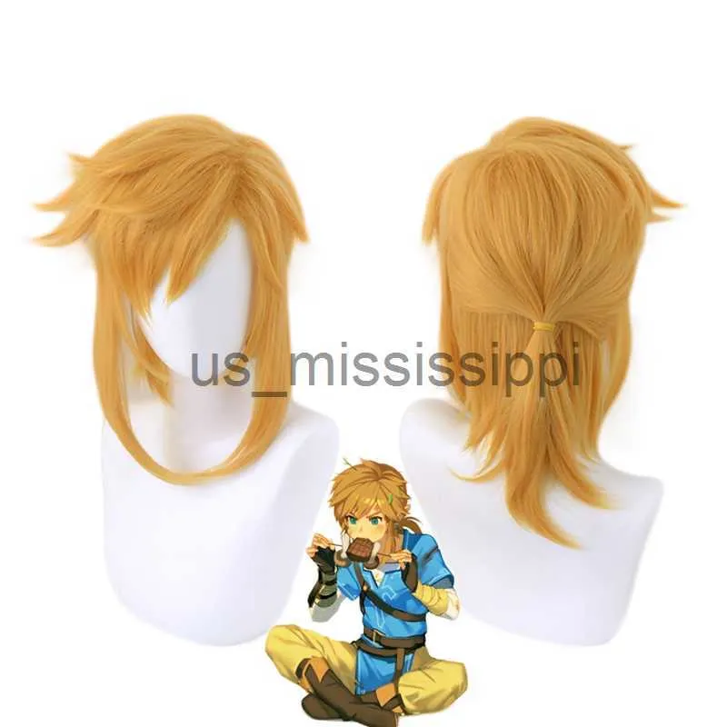 Perruques synthétiques Joybeauty Breath of the Wild Link courte queue de cheval perruque cosplay costume résistant à la chaleur cheveux synthétiques hommes femmes perruques x0826