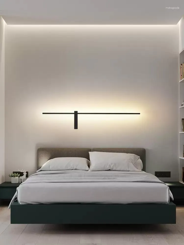 Applique minimaliste bande Led chambre chevet salon couloir décoratif ligne de fond