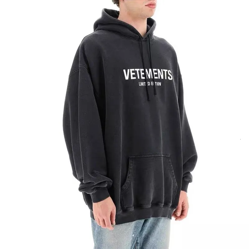 Herren-Kapuzenpullover, Sweatshirts, Übergröße, VETEMENTS Herren Damen, 1 Top-Qualität, limitierte Auflage, Schwarz, reine Baumwolle, Kapuzenpullover 230825