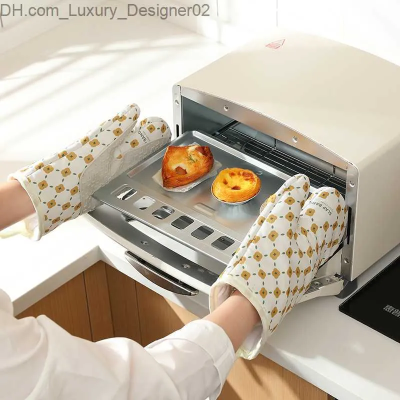 Gants de cuisson en silicone anti-brûlure pour four à micro-ondes, mitaine  de cuisine, anti
