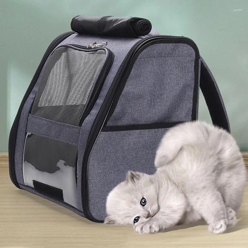 Sac à dos de Transport pour chats, rideau mobile, sac de voyage respirant pour chats, chiots, fournitures pour animaux de compagnie