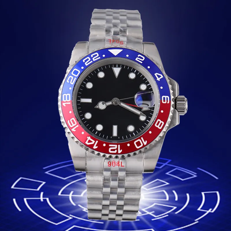 남자 시계 자동 기계식 시계 41mm 자동 이동 스테인리스 스틸 슬라이딩 버튼 시계 비즈니스 시계 몬테 자발적 라인 디자이너 시계 DHGATE