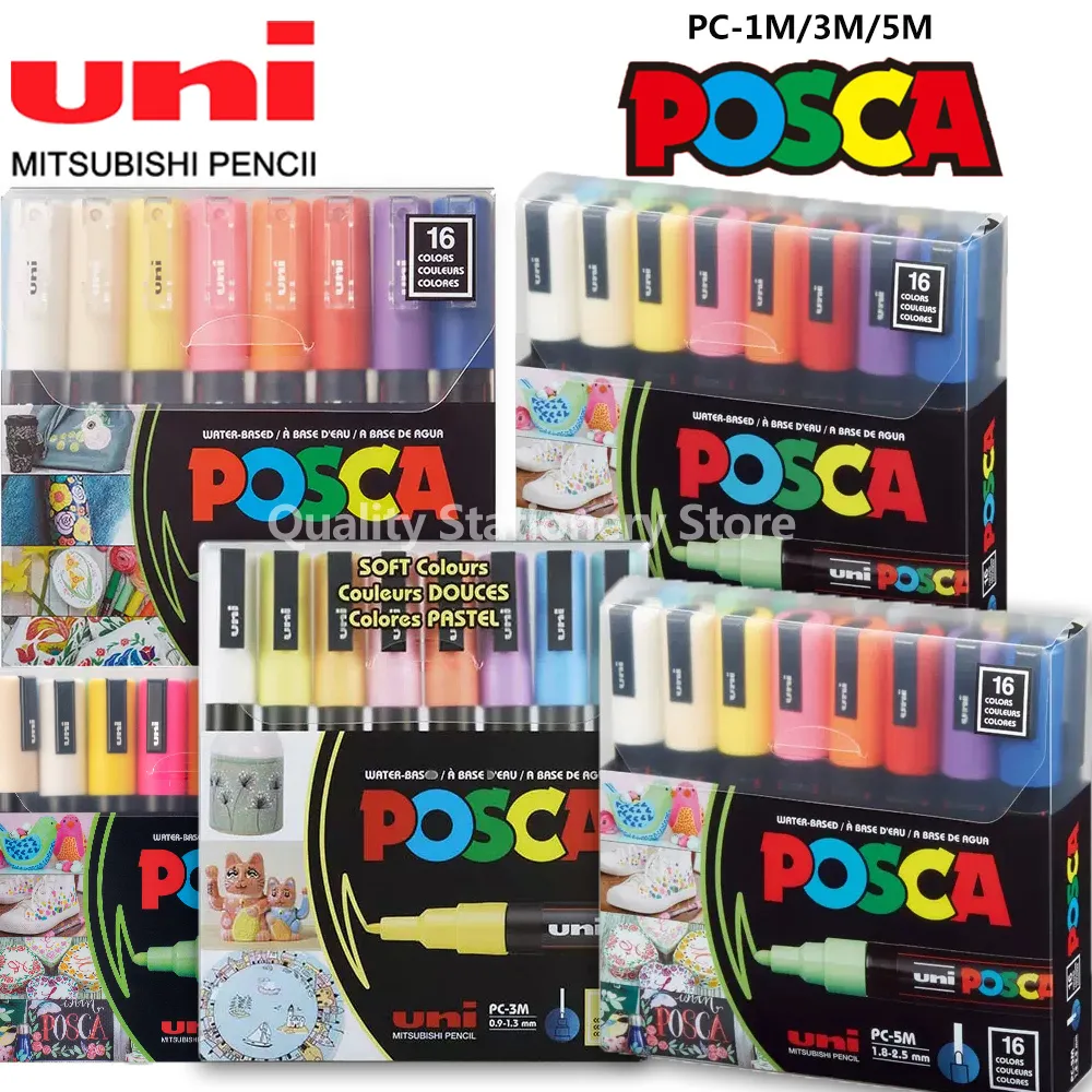 Wholesale Markers UNI POSCA Marker Set Graffiti Packaging PC 1M PC 3M