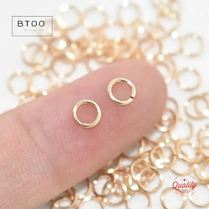 Bracelet en or 14 carats rempli d'anneaux ouverts, anneau fendu en or 14 carats pour la fabrication de bijoux à faire soi-même