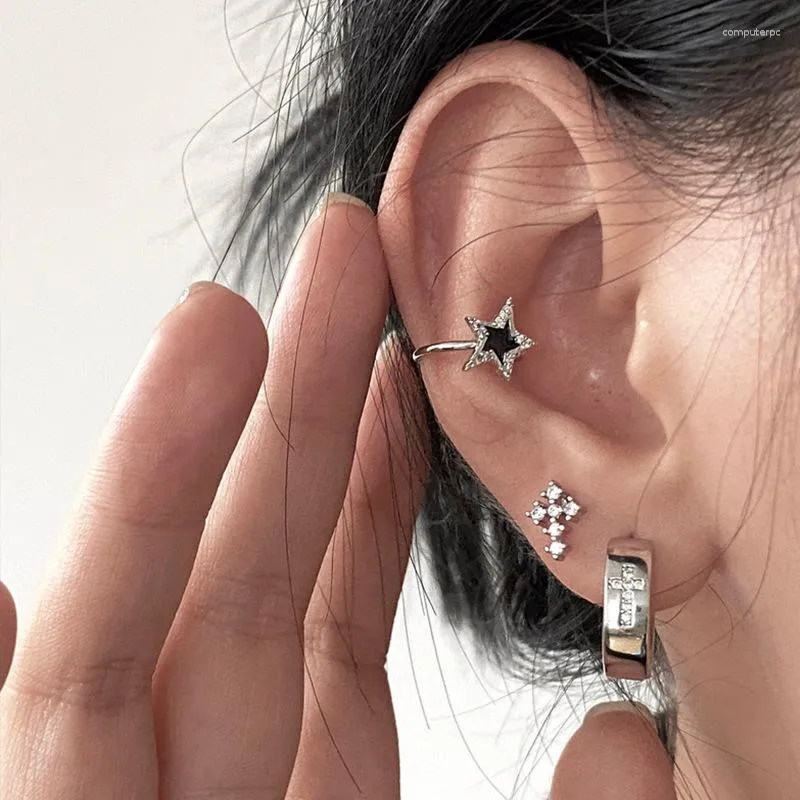 Hoop Earrings Fashion Piercing Zircon Cross Earring For Women Girls Party Punk Jewelry Pendientes Accessories EH207