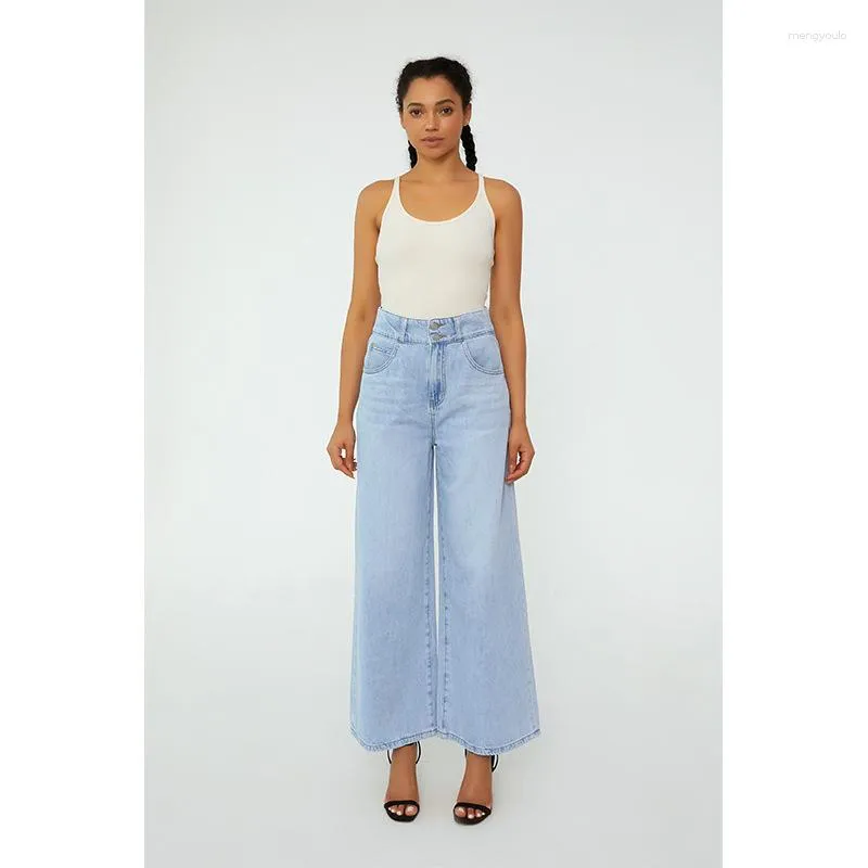パンツ Washed Denim Wide Pants(WOMEN) New Fashion Casual Women's Loose Wide-Leg Pants Mid-Low