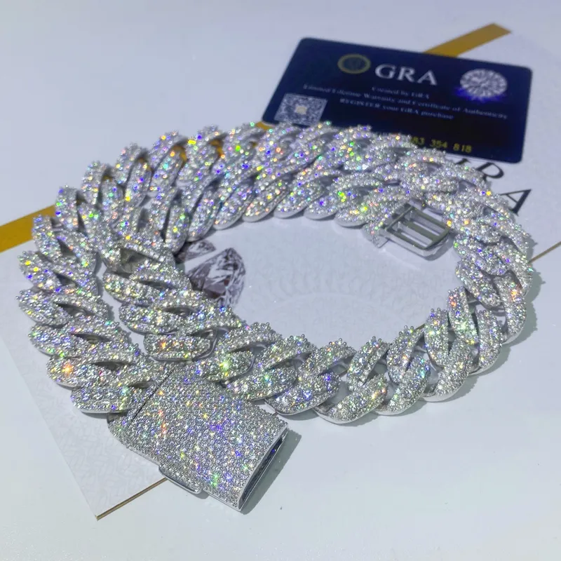 Προσαρμοσμένο Vvs Moissanite Dia Κουβανέζικη αλυσίδα k Ice Out 18mm Hip Hop Ανδρικά κοσμήματα κολιέ Miami_voghion.com