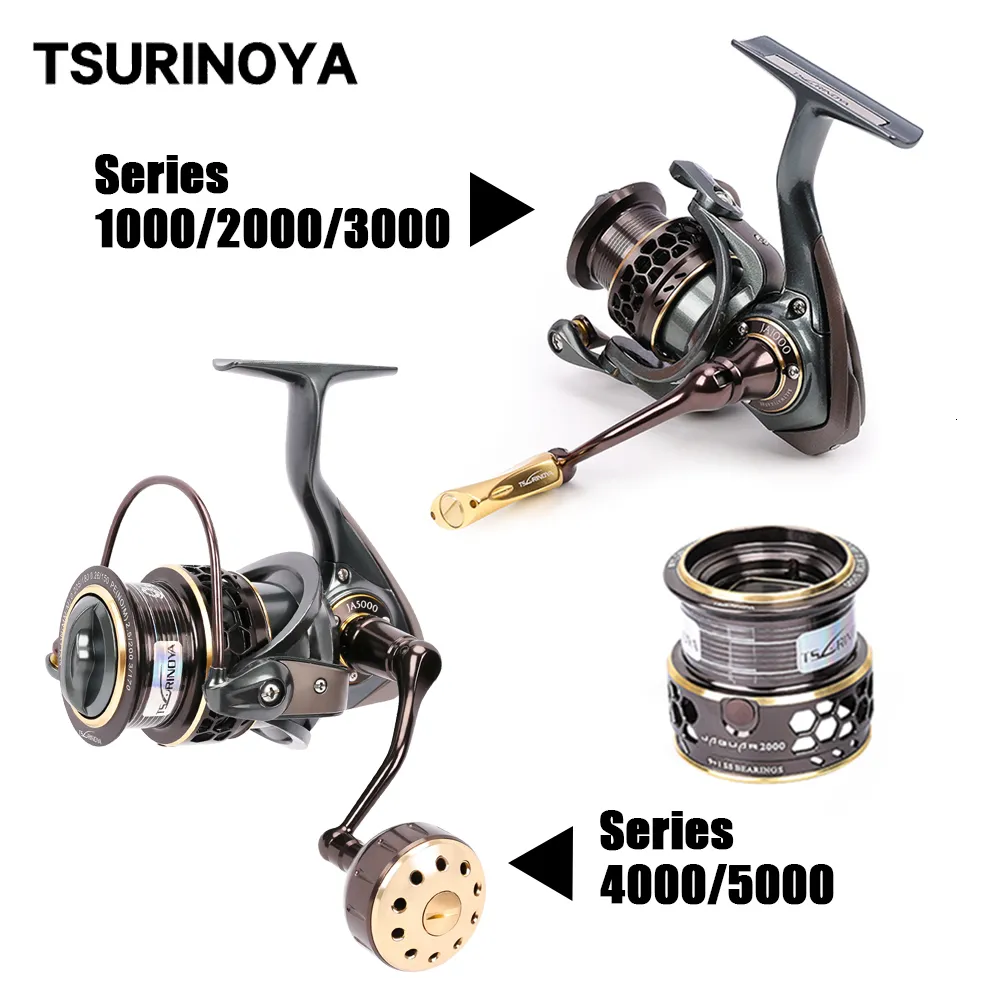 Accessori per la pesca Tsurinoya 1000 2000 3000 4000 5000 Mulinello da spinning a doppia bobina Mulinello da spinning ultraleggero Ajing Carp Casting per mare 230825