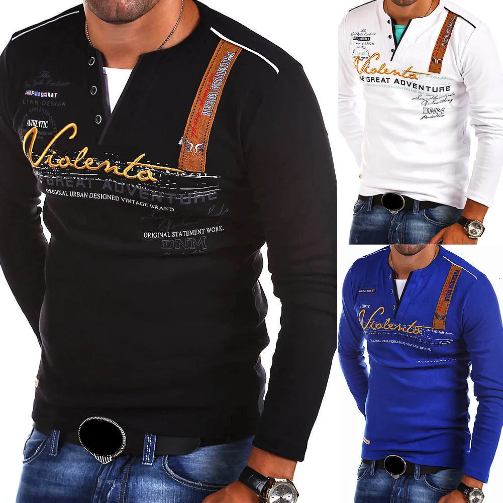 Mens Polos Zogaa Classic Letter Print Crew Neck Tshirt Fashion Casual Long Sleeve Polo Shirts 230825
