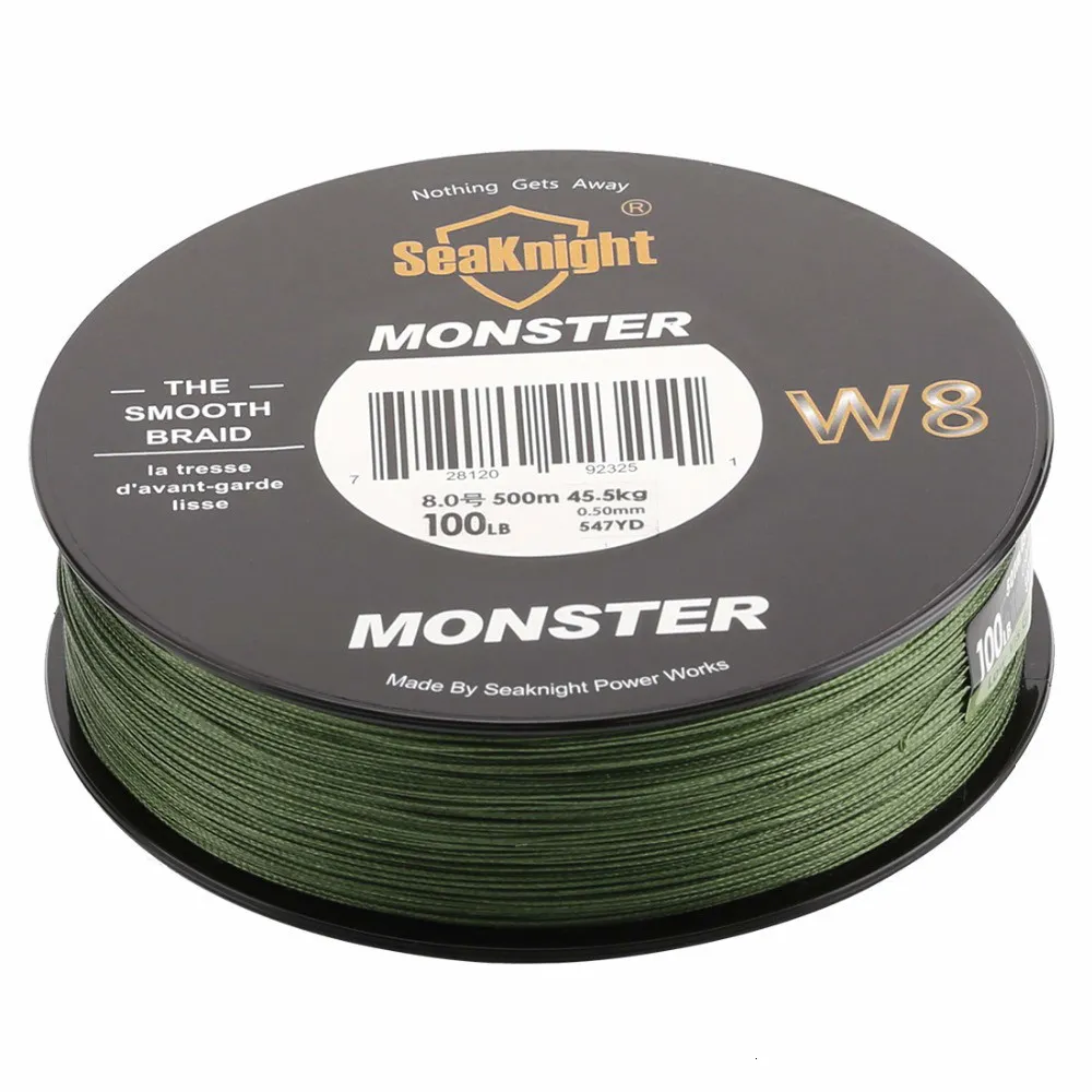 Braid Line MS Series W8 Braided Fishing 500M 5 YDS 8 Strands Wire PE Multifilament Carp 20 30 40 50 80 100LB 230825