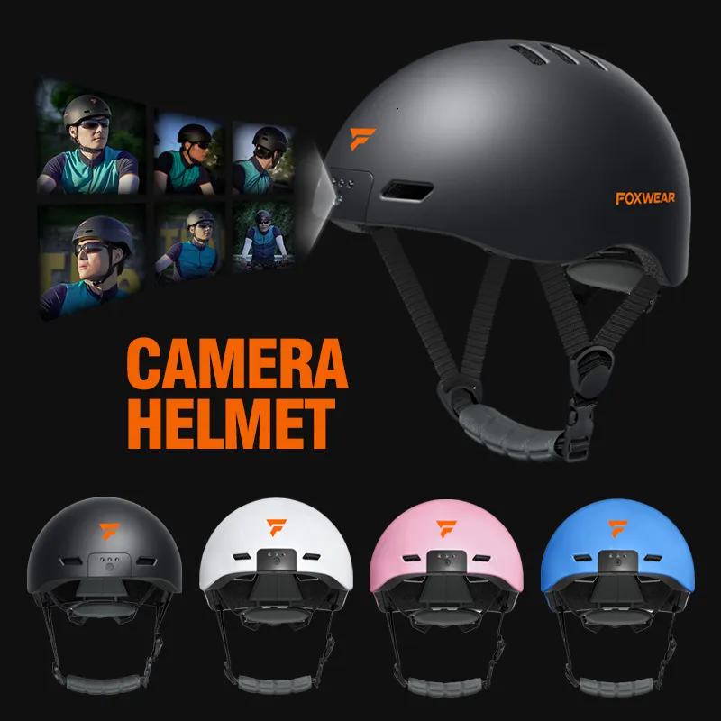 Casco intelligente con telecamera resistente alle intemperie con telecamera frontale 1080P Avvertimento fanale posteriore Misura impermeabile regolabile per traffico urbano Bicicletta Moto 230825