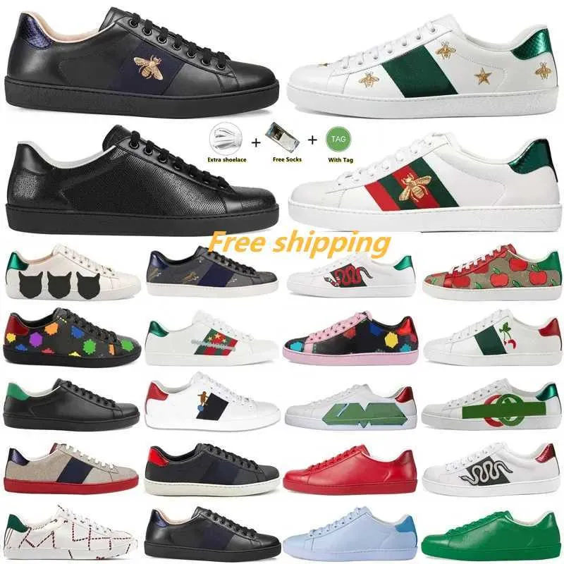 Chaussures de créateurs de luxe Hommes Femmes Dessins animés Casual Chaussure Bee Ace Véritable Cuir Tiger Snake Broderie Stripes Classic Hommes Baskets