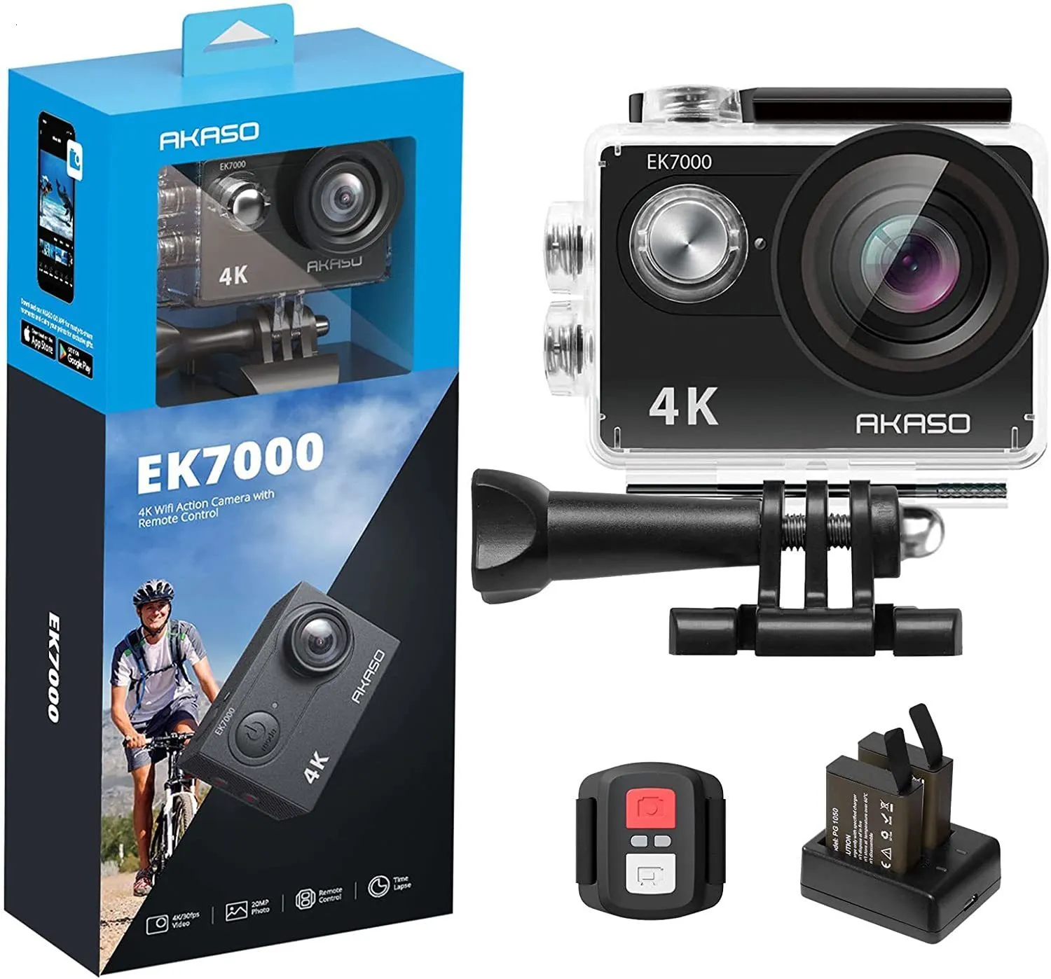 Caméras résistantes aux intempéries AKASO EK7000 WiFi 4K caméra d'action Ultra HD étanche DV caméscope 12MP sport 170 degrés grand Angle Original 230825