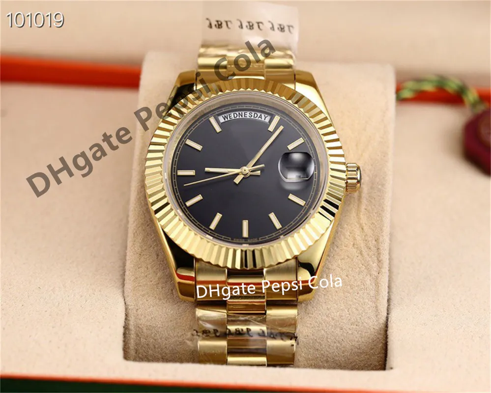 Hochwertige, wasserdichte, leuchtende Uhr, 18 Karat Gelbgold, automatische mechanische Herrenuhren, 41 mm, 28238 228239, Keramik-Saphir-Wochenprotokoll-Armbanduhr