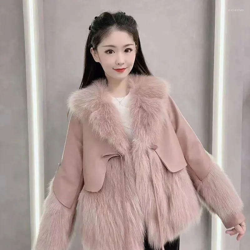 Manteau En Faux Fourrure Pour Femme Veste Courte En Peluche