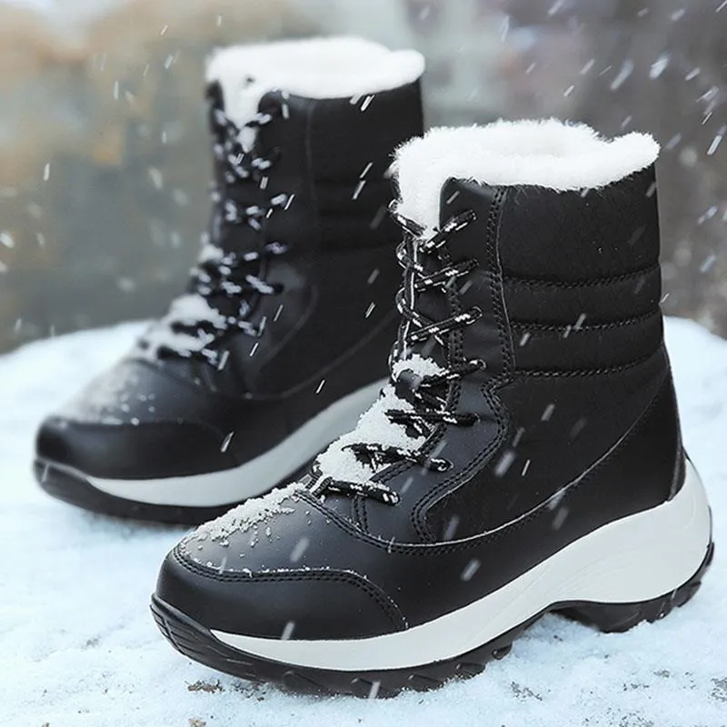 Botas Zapatos de invierno Botas impermeables Botas de nieve para Mujer Botas de tobillo calidas de felpa para Mujer Zapatos de invierno botines Botas