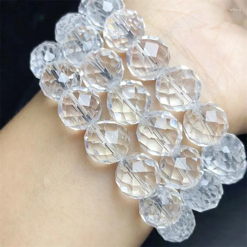 Bangle Natural Facted Clear Quartz Bracelet Fashion Gemstone Crystal Jewelry For Women Healing Bohemia Holiday Gift 1pcs