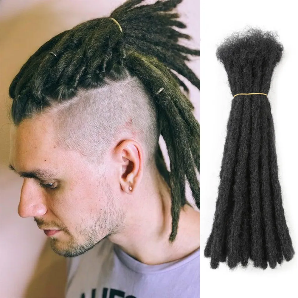 Mänskliga hårbulkar handgjorda dreadlock virkade hårförlängningar mjuka reggae hår syntetiska hår flätor för afro kvinnor och män 6-20 tum alibaby 230826