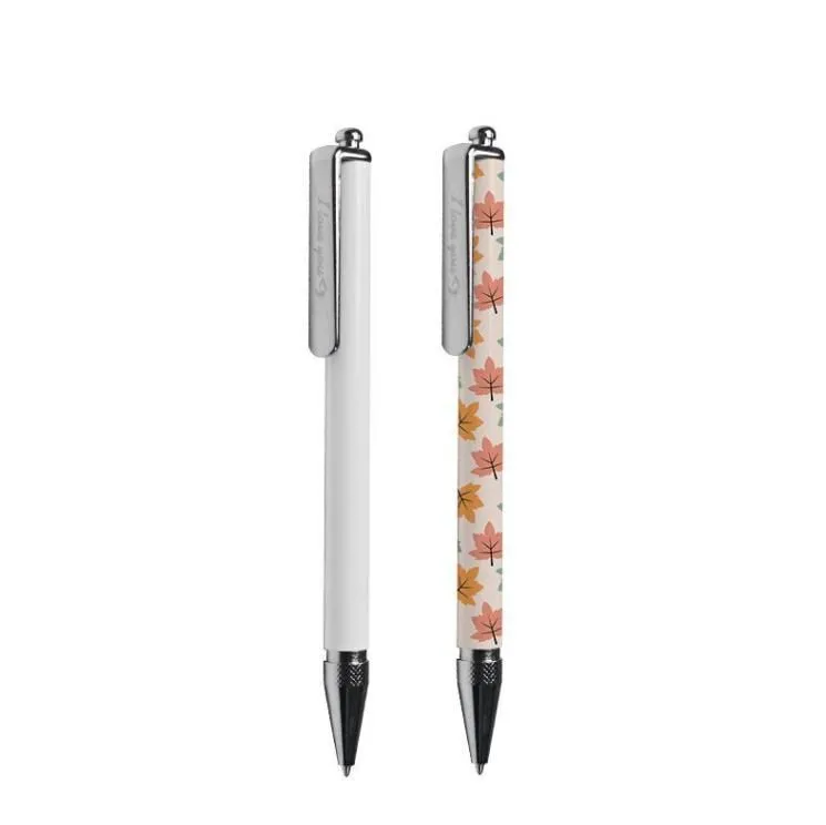 Sublimation Ballpoint Pens Blank Heat Transfer White Zinc Alloy Material Customized Pen School Office Supplies Writing