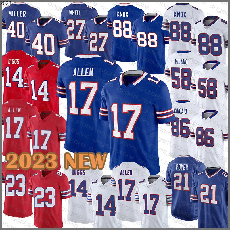 17 Josh Allen Football Jersey Man 14 Stefon Diggs Dawson Knox Matt Milano Dalton Kincaid Von Miller Tre Davious White Micah Hyde Poyer Kaiir Elam Dion Dawkins