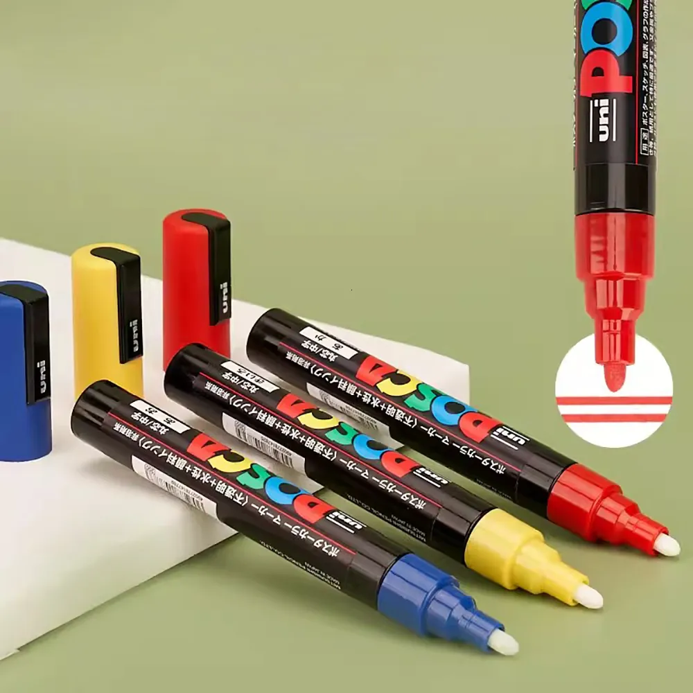 28 Colors Set Uni Posca PC-5M Markers Child Friendly Paint Pens Acrylic  Marker Art Drawing DIY Crafts for Kids Children Daughter