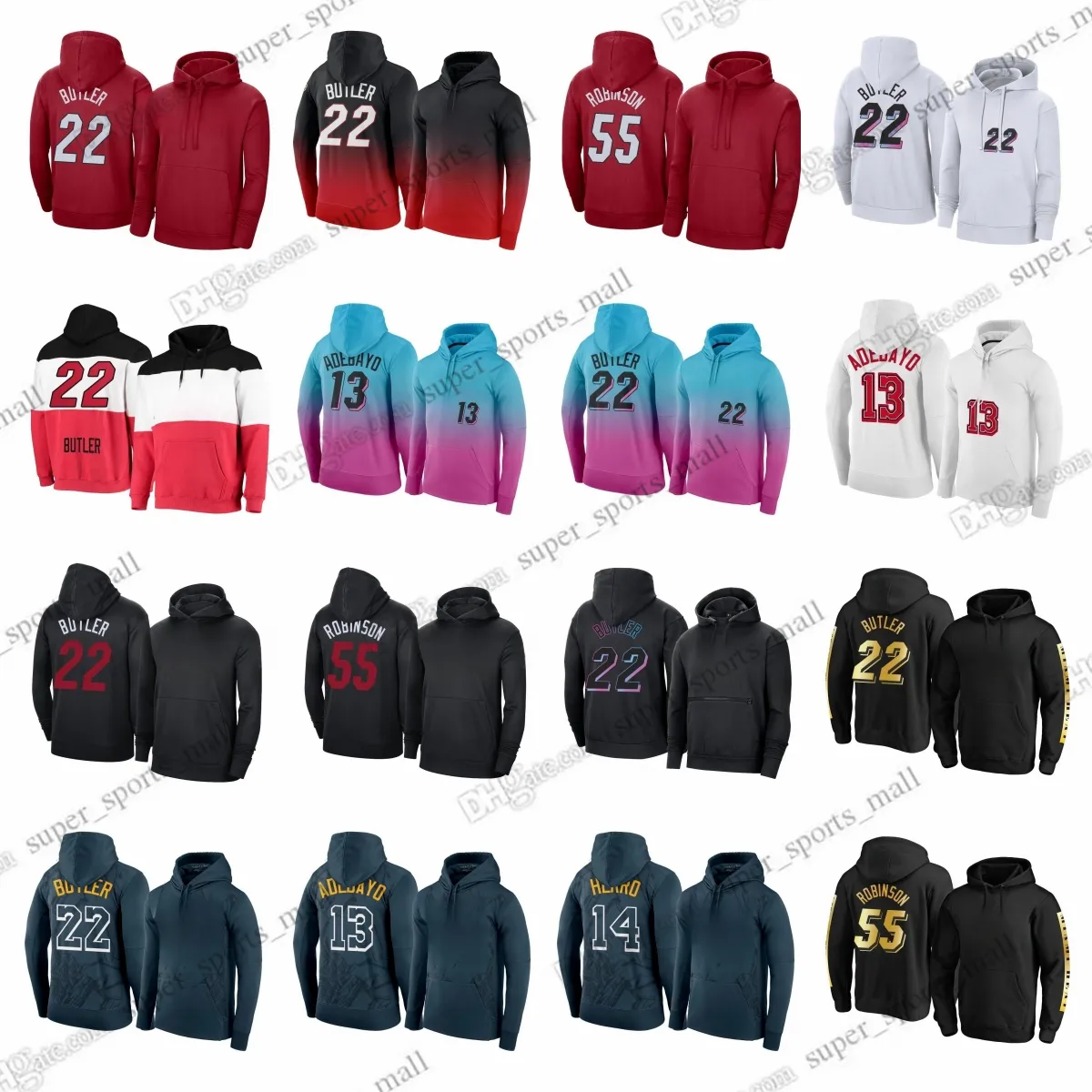 Sweat-shirt à capuche personnalisé pour homme, sweat-shirt de basket-ball, Butler Adebayo Lowry Robinson Herro Vincent Strus Yurtseven Jovic City, pull à capuche Spotlight