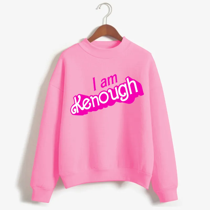 Men's Hoodies Sweatshirts I Am Kenough Printing Autumn Winter Streetwear Women/man Fashion Pullover Loose Clothes Hip Hop Sweatshirt Pink Hoodies 230825