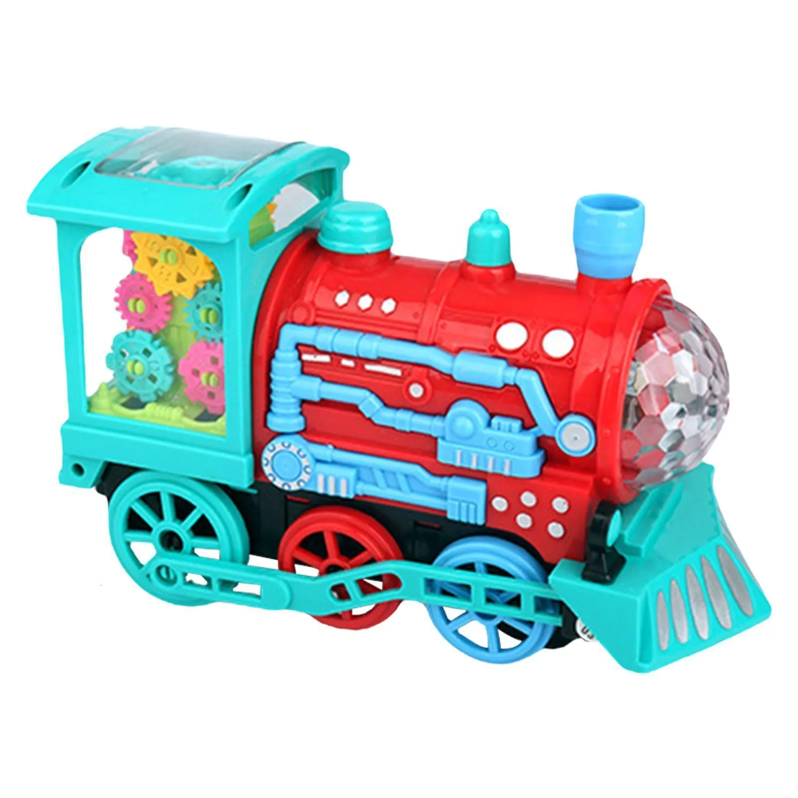 Transparent Electric Train Toy Colorful Lights Musical Toys for Boys Girls