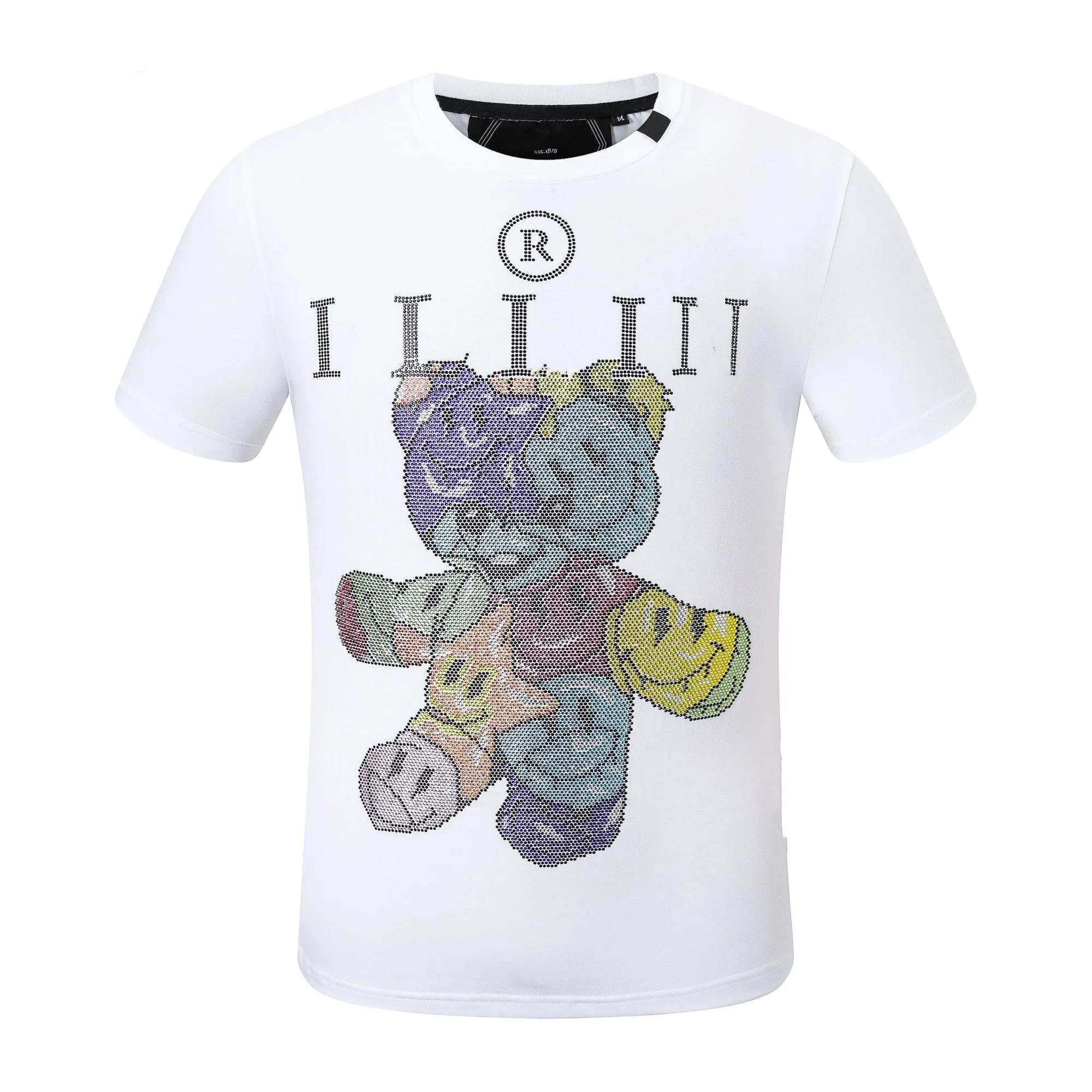 Gorący Phillip Plain Men T Shirt Designer Pp Skull Diamond T-shirt krótkie rękawowe dolara niedźwiedzia Tiger Tiger Tee Tee Wysokiej jakości czaszki T-koszul