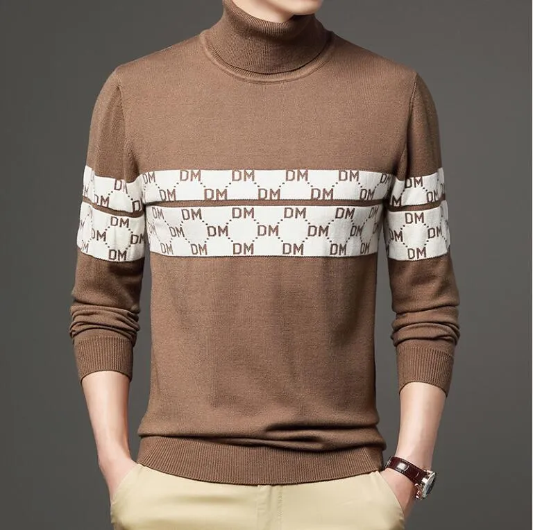 Men's sweater Suéter de diseñador 2023 Otoño/Invierno Nuevo suéter para hombres Suéter de cuello alto engrosado Casual Invierno Cálido Base de punto