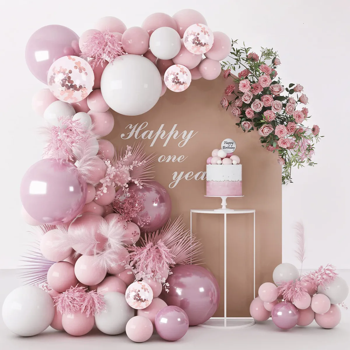 Altri articoli per feste per eventi Kit arco ghirlanda di palloncini rosa Palloncini per matrimonio Ragazza Compleanno Decorazioni Bambini Baby Shower Coriandoli Baloon in lattice 230825