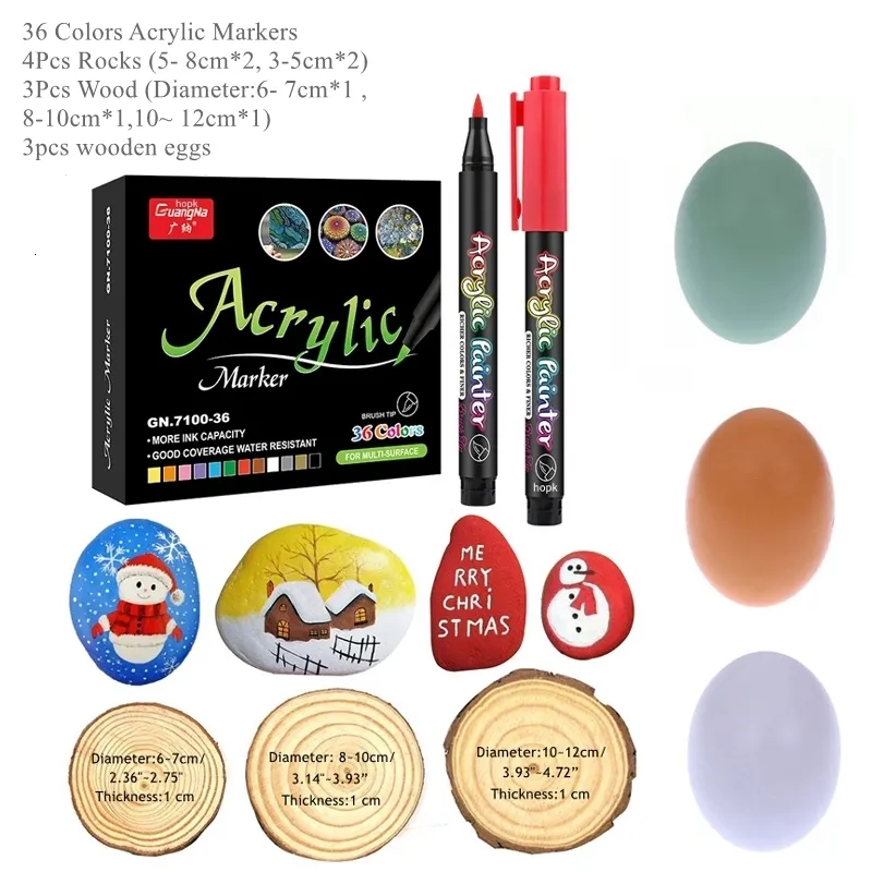 Paint Pens Paint Markers, Acrylic Paint Pens for Wood, Rock Painting,  Glass, Ceramic, Canvas, Easter Egg and More Paintings, Acrylic Paint Set  for Painting Supplies, Craft Supplies.