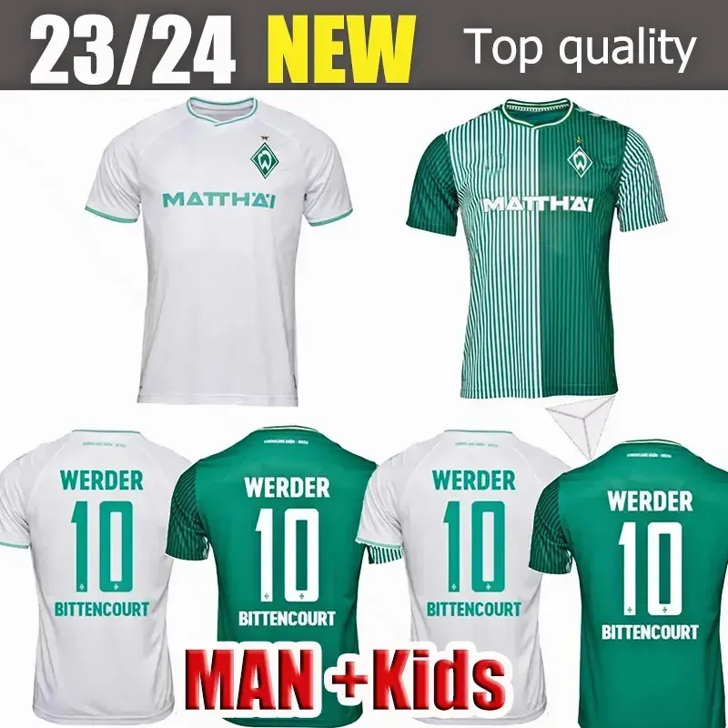 2023 2023 2024 Werder Bremen SPEZIELLES FUSSBALLTRIKOT Marvin Ducksch Leonardo Bittencourt GRÜN 23 24 FRIEDL PIEPER FUSSBALL-TRIKOT-TOP-T