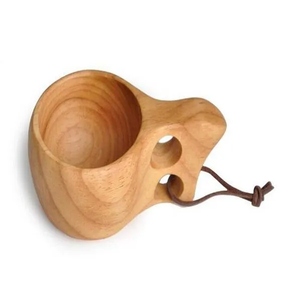 Kuksa Cup Handmade Portable Wooden Cup for Coffee Milk Water Mug Tourism Gift