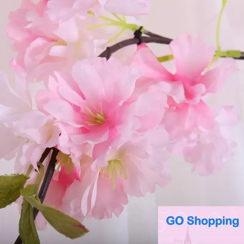 Fleurs de cerisier artificielles simples, vigne de lierre, fausse ficelle florale suspendue, décor de jardin pour fête de mariage