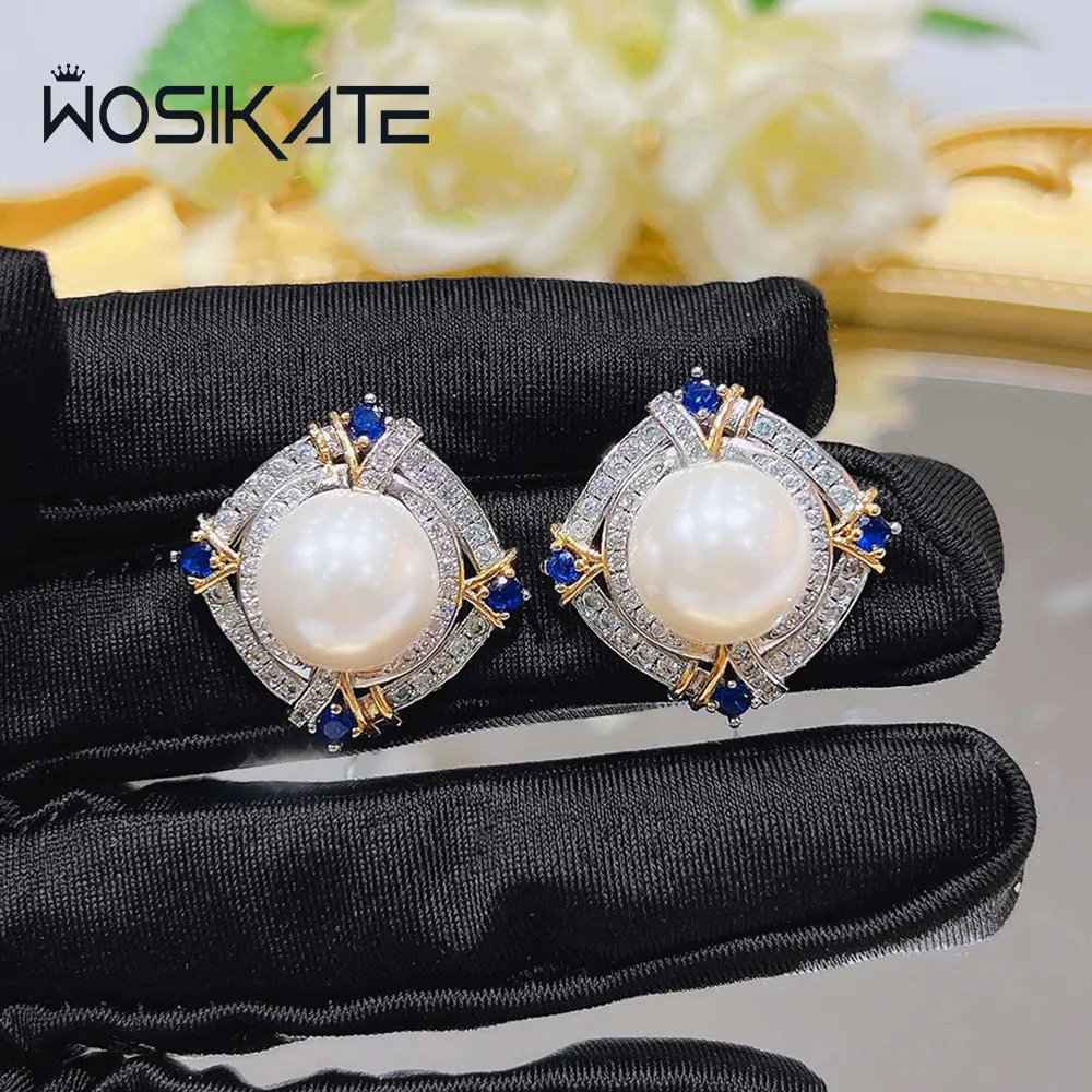 Charme WOSIKATE Francês Barroco Pérola Brincos Para Mulheres Aurora Colorido Cor Dupla Imitação De Ouro Marbel Pearl Stud Brincos Feminino 230825