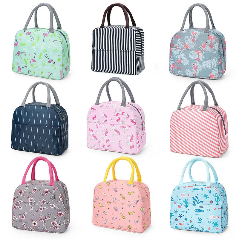 Bolsa térmica de nevera portátil Kawaii para mujer y niño, bolsa