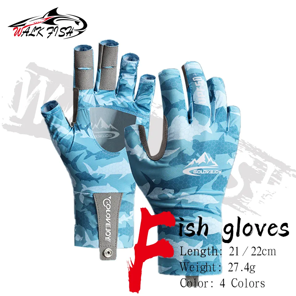 WAALK FISH Sun Protection Waterproof Fishing Gloves UPF50