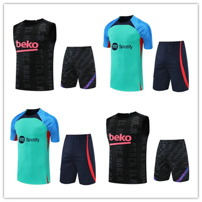 2023 Barcelona Sportswear Camisa de treinamento de futebol infantil masculino MARA PEDRI 23 24 Novo Barcelona Conjunto de roupas esportivas de manga curta Futbol Moletom