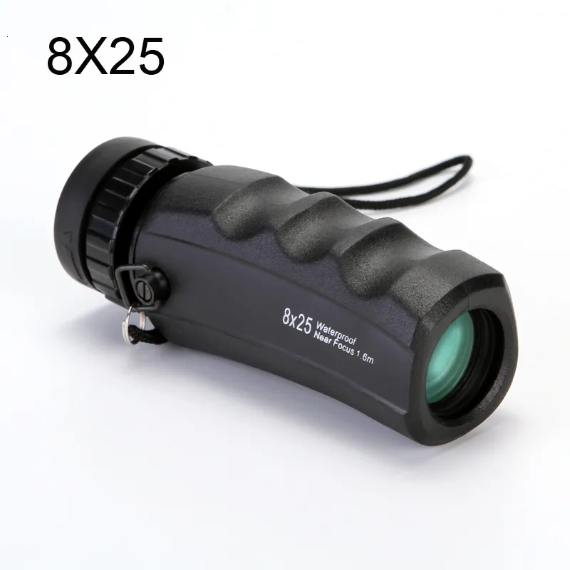 Telescopio Binoculares Venta HD Monocular 8x25 Ocular Enfoque óptico Bak4 Prisma Binoculo Turismo Alta claridad para acampar 230826